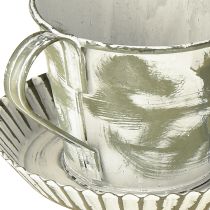 Artikel Decoratieve beker metaal wit gewassen antiek Ø9cm H8cm 2 stuks