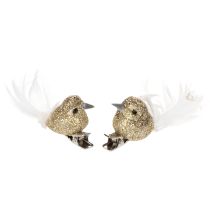 Artikel Decoratief paar duiven, decoratieve vogels met clip, goudkleurig, 5 cm, 4 stuks