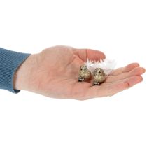 Artikel Decoratief paar duiven, decoratieve vogels met clip, goudkleurig, 5 cm, 4 stuks