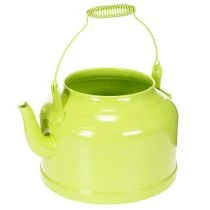 Artikel Decoratieve metalen theepot, appelgroen - bloempot - Ø20cm H15cm - veelzijdige tuindecoratie en cadeau-idee