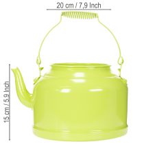 Artikel Decoratieve metalen theepot, appelgroen - bloempot - Ø20cm H15cm - veelzijdige tuindecoratie en cadeau-idee
