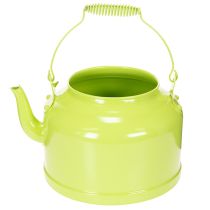 Artikel Decoratieve metalen theepot, appelgroen - bloempot - Ø20cm H15cm - veelzijdige tuindecoratie en cadeau-idee