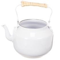 Artikel Decoratieve theepot, plantenpot, metaal, wit, shabby chic, Ø8,6 cm, H16 cm, vintage decoratieve bloempot