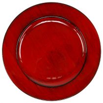 Artikel Decoratief bord kunststof Ø28cm rood-zwart