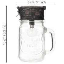 Artikel Decoratief drinkglas met LED-lamp Ø8cm H16cm