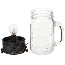 Artikel Decoratief drinkglas met LED-lamp Ø8cm H16cm