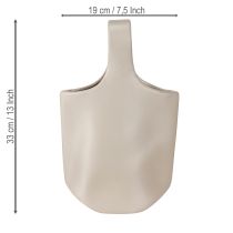 Artikel Decoratieve vaas keramiek tas shopper grijs 19×4.5×33cm