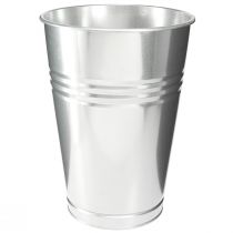 Artikel Decoratieve vaas metaal conische hoge vaas zilver H34cm vaas 11L