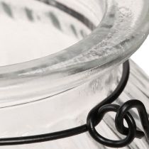 Artikel Decoratieve vaas retro glas lantaarn handvat Ø10cm H10cm 2st