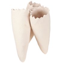 Artikel Decoratieve Vazen Kegel Vazen Beige Keramiek 14.5cmx15x21cm