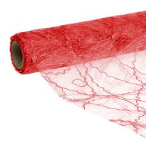 Artikel Deco fleece tafellint rood 30cm 5m