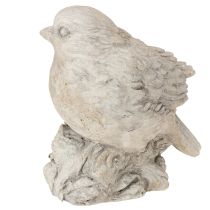 Artikel Decoratief vogelbeeldje mus gegoten steen witgekalkt H12,5cm