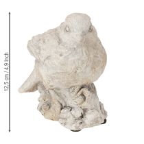 Artikel Decoratief vogelbeeldje mus gegoten steen witgekalkt H12,5cm