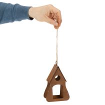 Artikel Decoratief hangend vogelhuisje, roestkleurige vogelhuisjesdecoratie, 17,5 cm