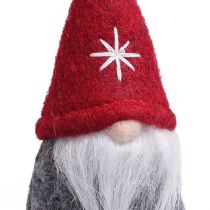 Artikel Decoratieve kabouter kerstboomversiering vilt rood grijs 5×9cm 6 st