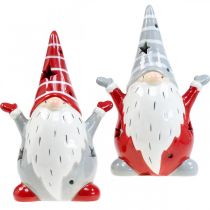 Artikel Deco Kabouter Waxinelichthouder Kerst H18cm 2st