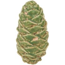 Artikel Decoratieve kegels keramiek assorti groen geel bruin 8,5cm 6 stuks