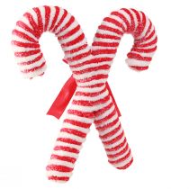 Artikel Decoratieve snoepstokken voor het ophangen van kerstboomversieringen rood en wit 28cm