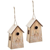 Artikel Decoratie voor het ophangen van vogelhuis wit naturel 14,5cm 2 st