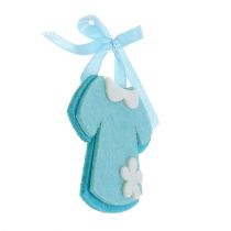 Artikel Geboorte decoratie vilten jurk blauw 7cm 20st