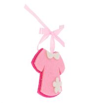Geboorte decoratie vilten jurk roze 7cm 20st