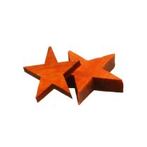 Houten sterrenmix oranje voor verspreiding 3-5cm 72st