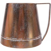 Artikel Vintage decoratieve vaas, koperkleurige metalen kan/kan, B24 x H20 cm, shabby chic landelijke stijl