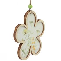 Artikel Decoratieve hanger hout bloem hartmotief bloemen 12cm 6st