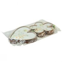 Artikel Decoratieve hanger hout bloem hartmotief bloemen 12cm 6 st
