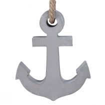 Artikel Decoratief anker beton maritiem grijs wit 11,5cmx14cm 2st