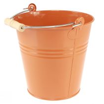 Artikel Decoratieve emmer metalen plantenbak oranje bruin Ø22cm H21,5cm 6L