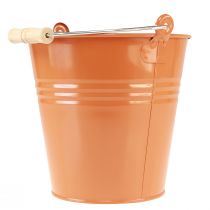 Artikel Decoratieve emmer metalen plantenbak oranje bruin Ø22cm H21,5cm 6L
