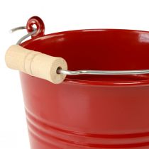 Artikel Decoratieve emmer metalen plantenbak rood Ø16cm H14,5cm 1,6L