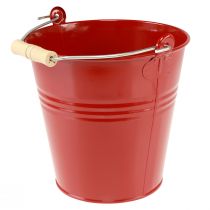 Artikel Decoratieve emmer metalen plantenbak rood Ø22cm H21,5cm 6L
