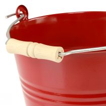 Artikel Decoratieve emmer metalen plantenbak rood Ø22cm H21,5cm 6L