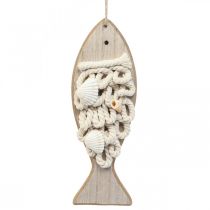 Deco vishanger houten vis maritiem decoratie hout 6,5×19,5cm