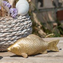 Decoratief Vis Goudkleurig Beeld om te staan Vis Sculptuur Polyresin Klein L18cm