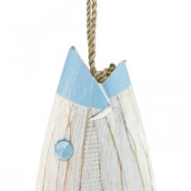 Artikel Decoratief vishout houten vis om op te hangen lichtblauw H57,5cm