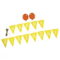 Artikel Decoratieve verjaardagswimpelkettingslinger van vilt geeloranje 300cm