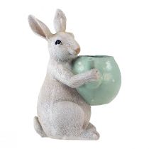 Artikel Decoratief konijn met theepot decoratief figuur tafeldecoratie Pasen H22,5cm
