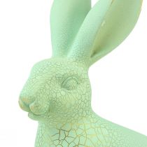 Artikel Decoratieve tafeldecoratie konijn zittend groen goud craquelé H23,5cm