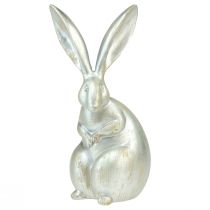Artikel Decoratieve konijntjes zilveren decoratieve figuren Pasen 17,5x20,5cm 3st