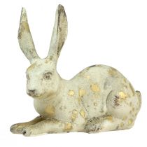 Artikel Decoratieve konijnen zittend staand witgoud H12,5x16,5cm 2 stuks