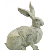 Decoratief konijn zittend steenlook tuindecoratie H30cm 2st
