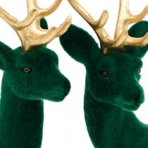 Artikel Deco herten groen en goud kerstdecoratie hertenfiguren 20cm 2 st