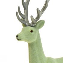 Artikel Decoratief hert rendier kerstfiguur groen grijs H37cm