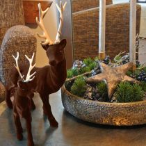 Artikel Decoratief hert staand bruin goud rendier kerstdecoratie 27cm