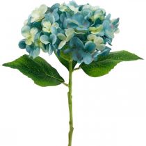Decoratieve hortensia blauwe kunstbloem Kunsttuinbloem H35cm
