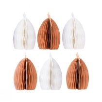 Artikel Decoratief kippenhoningraatpapier wit oranje 5,5×3,5×6cm 6 st