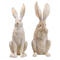 Deco konijn zittend deco figuren konijn paar H37cm 2st
